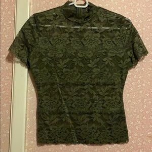 Guess lace mock neck top